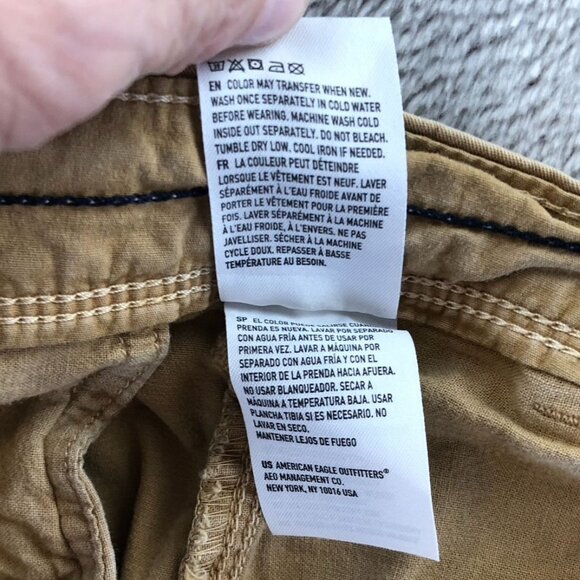 American Eagle Mens Shorts Size 32 Khaki Chino Casual Slim Next Level Flex - Picture 10 of 14